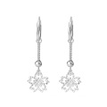 925 Sterling Silver Earrings Long Snowflake Dangle Earrings